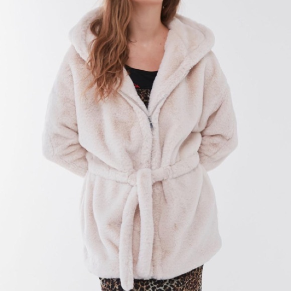 Urban Outfitters Jackets & Blazers - Urban Outfitters Faux Fur Hooded Robe Coat XS